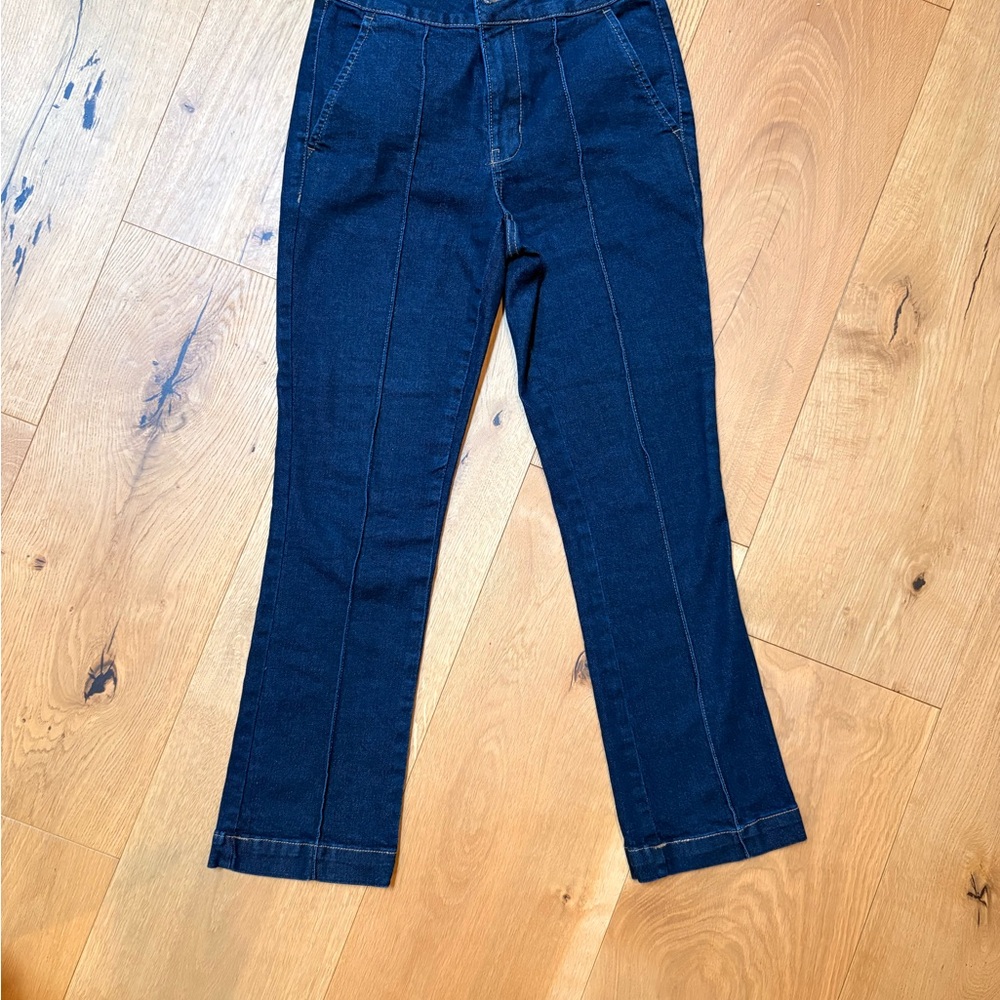 Women's Dark Blue Jeans with Front Seams